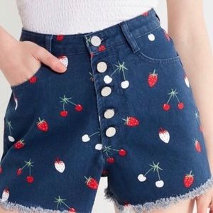 Urban Outfitters Cherry/Strawberry Denim Shorts